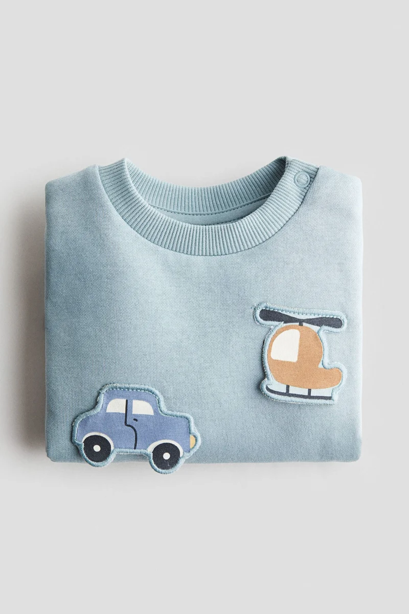 H&M Motif-detail brushed-inside sweatshirt