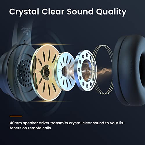 EKSA USB Headset with Microphone for PC Laptop, Wired Computer Headset Environmental Noise Canceling Headphones with Mic Mute & Volume Control, On Ear Lightweight Comfort for Work, Office/Call Center/Skype - Image 4