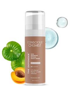 CONSCIOUS CHEMIST 0.2% Retinol Serum for Face | 30ml | Multi Peptide Anti Aging Serum, Reduces Fine Lines & Wrinkles, For Men & Women, Probiotics & Cica Water - The Defender  - Image 1