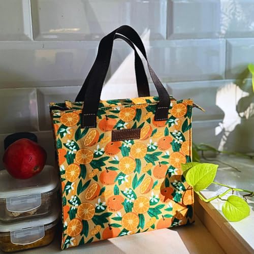 HAMELIN Lunch Bag for Office | Leakproof Tiffin Box Bag for Office, School & Travel | Lunch Box Bags for Men, Women & Kids | Stylish Lunch Bags for Boys & Girls|Tiffin Bag for Travel | Citric Burst - Image 1