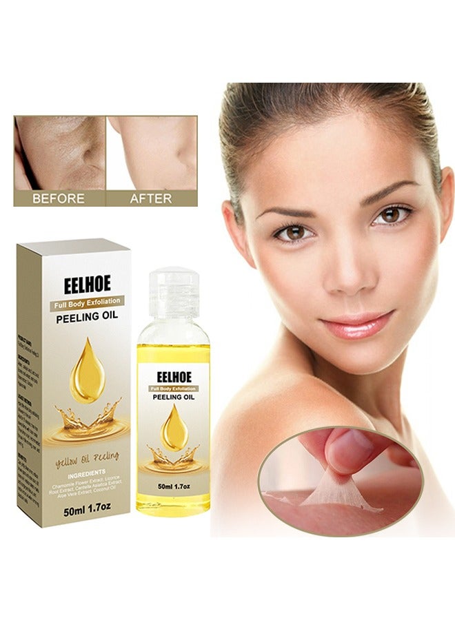 EELHOE Full Body Exfoliation Peeling Oil-Suitable For Dark Skin, Body, Face, Dark Spots, Brightening Complexion, Remove Dead Skin and Calluses on Feet and Hand Dark Spot Peeling Oil 50ml - Image 1