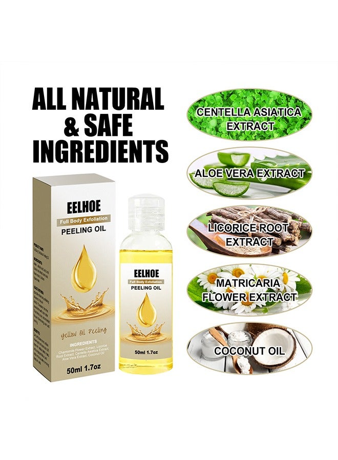 EELHOE Full Body Exfoliation Peeling Oil-Suitable For Dark Skin, Body, Face, Dark Spots, Brightening Complexion, Remove Dead Skin and Calluses on Feet and Hand Dark Spot Peeling Oil 50ml - Image 3