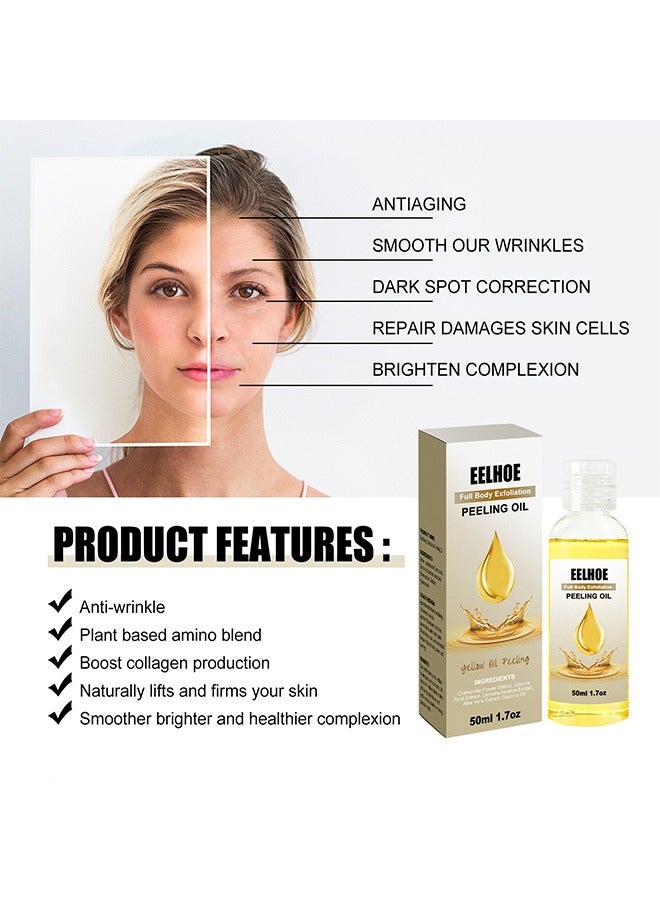 EELHOE Full Body Exfoliation Peeling Oil-Suitable For Dark Skin, Body, Face, Dark Spots, Brightening Complexion, Remove Dead Skin and Calluses on Feet and Hand Dark Spot Peeling Oil 50ml - Image 4