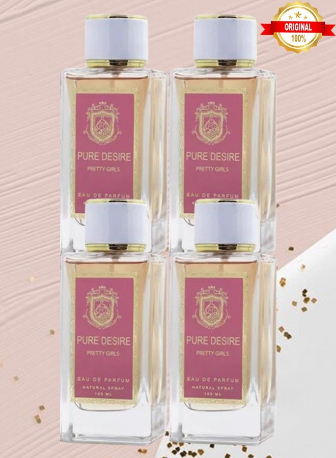 Coolife 4 Pieces Pure Desire Pretty Girls Perfume For Women 100ml EDP - Image 1