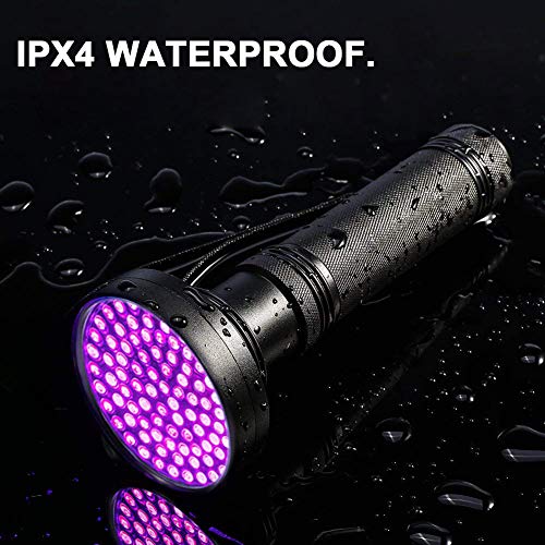 EECOO Black Light Flashlight, 100 LED 395 nM Flashlights, Super Bright Ultraviolet Flashlight Professional Black Light Pet Urine Detector for Dog/Cat,Hunting Scorpions,Search for Bed - Image 3