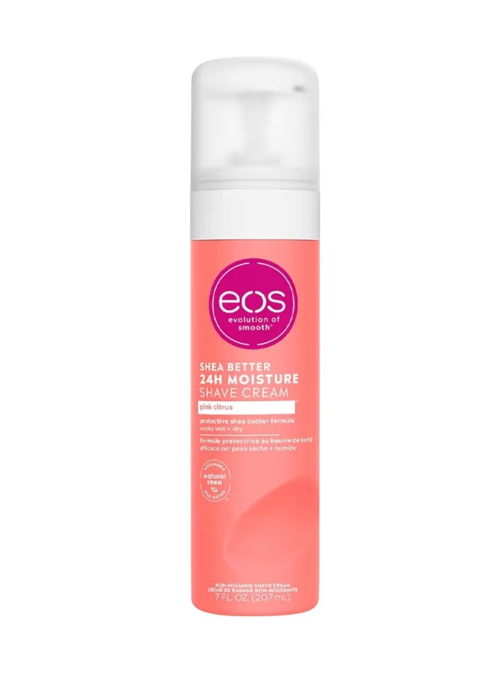 إي أو اس كريم حلاقة eos Shea Better مرطب لمدة 24 ساعة برائحة الحمضيات الوردية - 207 مل - Image 1