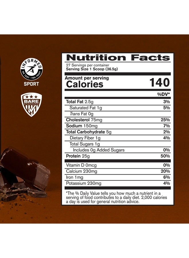 Bare Performance Nutrition , BPN Whey Protein Powder, Whey Protein Concentrate, Native Micellar Casein, Amazing Mixability, Fudge Chocolate - Image 2