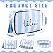 Sanwuta Mahjong Tile Bag with Zipper Striped Embroidered Mahjong Storage Pouch Mah Jong Bags for Tiles Board Game Pieces Game Party Travel Gatherings AccessoriesBlueClassic - Image 4