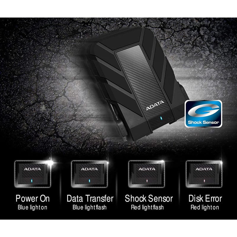 ADATA HD710 Pro - 2 TB External Hard Drive - Shockproof, Waterproof & Dustproof - Durable Storage - For Gamers, Students & Professionals - Mac, PC & Linux Compatible - Black - AHD710P-2TU31-CBK - Image 5