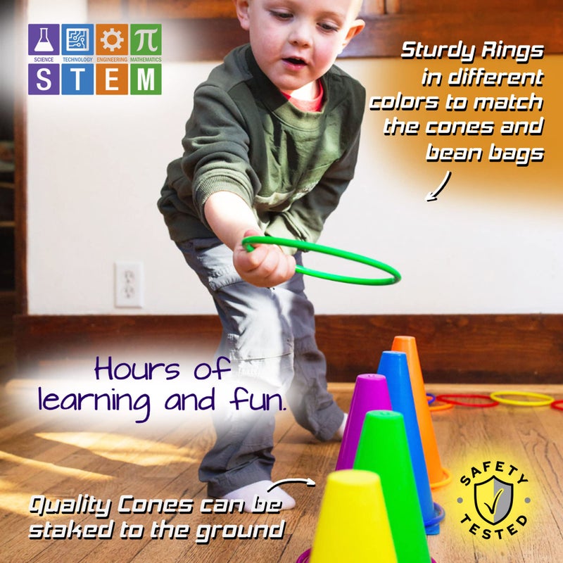 New Bounce New-Bounce Ring Toss - 4-in-1 Obstacle Course & Carnival Games for Kids - Fun Backyard Activities - Image 5