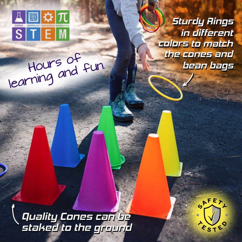 New Bounce New-Bounce Ring Toss - 4-in-1 Obstacle Course & Carnival Games for Kids - Fun Backyard Activities - Image 4