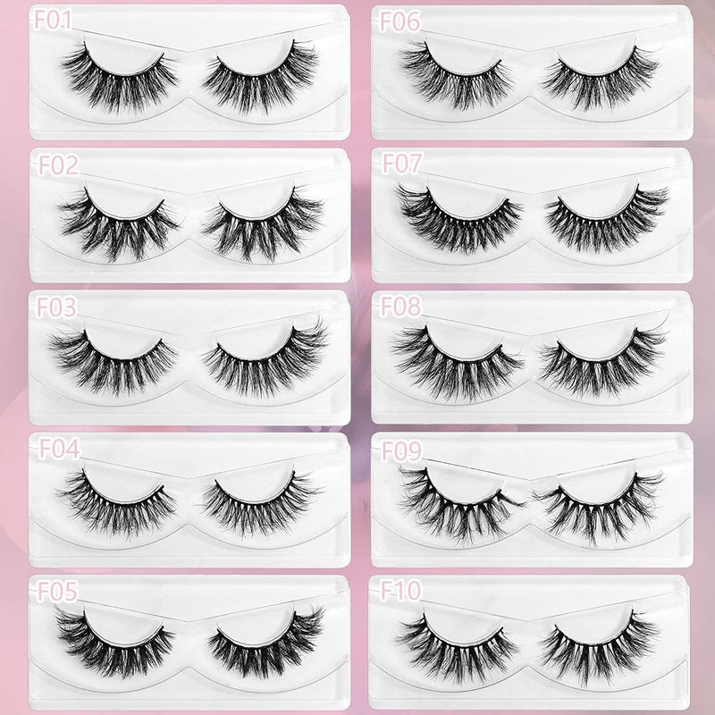 FARRED Wholesale Fluffy Dramatic Bulk Lashes Mix 10 Styles 30 Pairs Pack Individual Box 10-18mm Volume Faux Mink Eyelash Thick 8D Fake Lash Short Natural Look Wispy Eyelashes (style i-30 pairs) - Image 2
