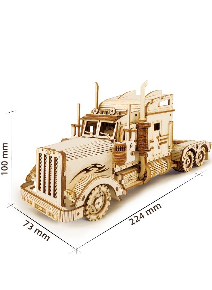 Robotime ROKR Heavy Truck Scale Model MC502, Assembly Brain Teaser 3D Wooden Puzzle DIY Build Model Crafts Kits, Unique Home Decor Birthday Gifts for Teens or Adults - Image 2