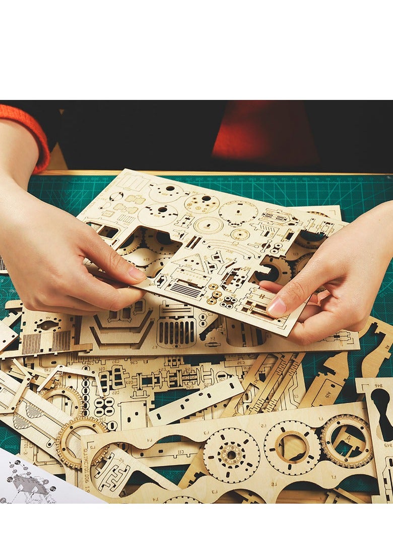 Robotime ROKR Heavy Truck Scale Model MC502, Assembly Brain Teaser 3D Wooden Puzzle DIY Build Model Crafts Kits, Unique Home Decor Birthday Gifts for Teens or Adults - Image 4