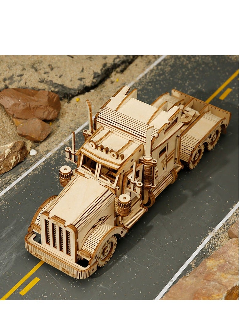 Robotime ROKR Heavy Truck Scale Model MC502, Assembly Brain Teaser 3D Wooden Puzzle DIY Build Model Crafts Kits, Unique Home Decor Birthday Gifts for Teens or Adults - Image 5