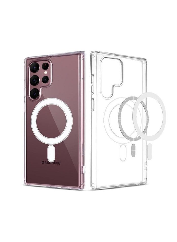 Generic - Magnetic Case for Samsung Galaxy S22 Ultra - [Built-in Magnets for Magsafe] [Strong and Safe] - Protective Case for Mobile Phone - Crystal Clear - Image 1