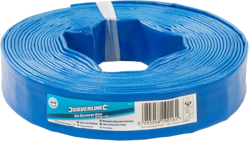 Silverline 633827 Lay Flat Hose, Blue, 10 m x 25 mm - Image 2
