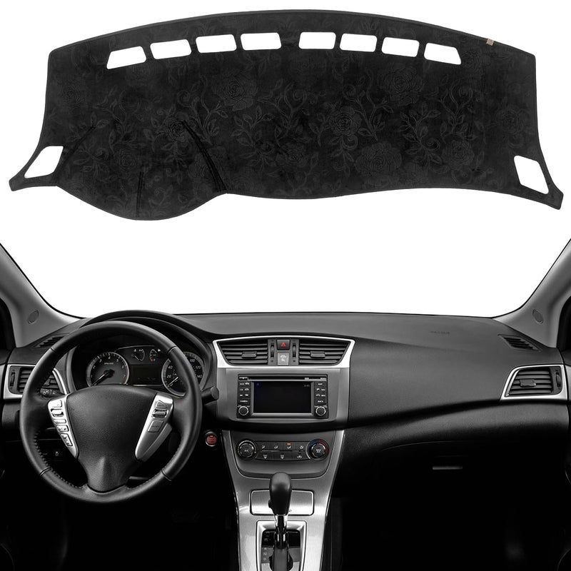 Generic KEYOOG Dashboard Cover Dash Mat Fit for Ni-ssan Sentra 2019-2013 (Without HUD Models),Car Dash Board Mat Anti-Glare Carpet,Non-Slip Pad Sunshield Protector (Flannel)  - Image 1