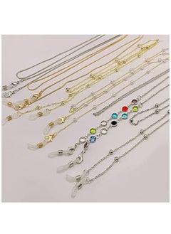 ماركة غير محددة سلسلة قلادة حامل النظارات مكونة من 6 قطع، حبل نظارات عصرية، سلاسل نظارات للحفاظ عليها، حمالة نظارات مزخرفة، حزام نظارات مضاد للفقد حول الرقبة للسيدات والفتيات  - Image 5