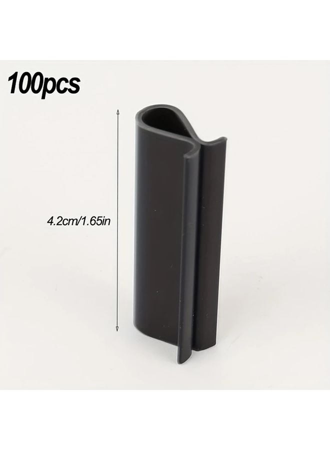 100pcs Black PVC Balcony Fence Clips For Privacy Screens Outdoor Decorations Garden - Image 4