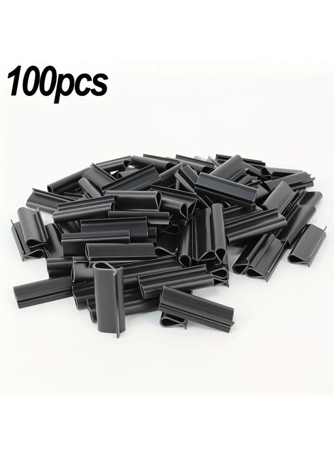 100pcs Black PVC Balcony Fence Clips For Privacy Screens Outdoor Decorations Garden - Image 1
