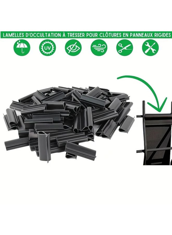 100pcs Black PVC Balcony Fence Clips For Privacy Screens Outdoor Decorations Garden - Image 5