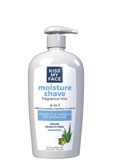 Kiss My face Kiss My Face Moisture Shave Fragrance Free 4-in-1 Pump, 11 Fl Oz (Pack of 2)  - Image 1