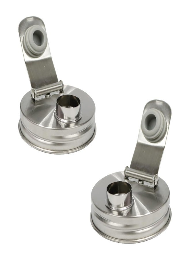 CHOULULUED Mason Jar Pour Spout Lid Stainless Steel,Pour Spout Flip Cap Lids for Mason Jars,No Rust Leaking Proof for Home Brewing Fruit Fermenting Drinks Airtight(2PCS) (Regular Mouth) - Image 2