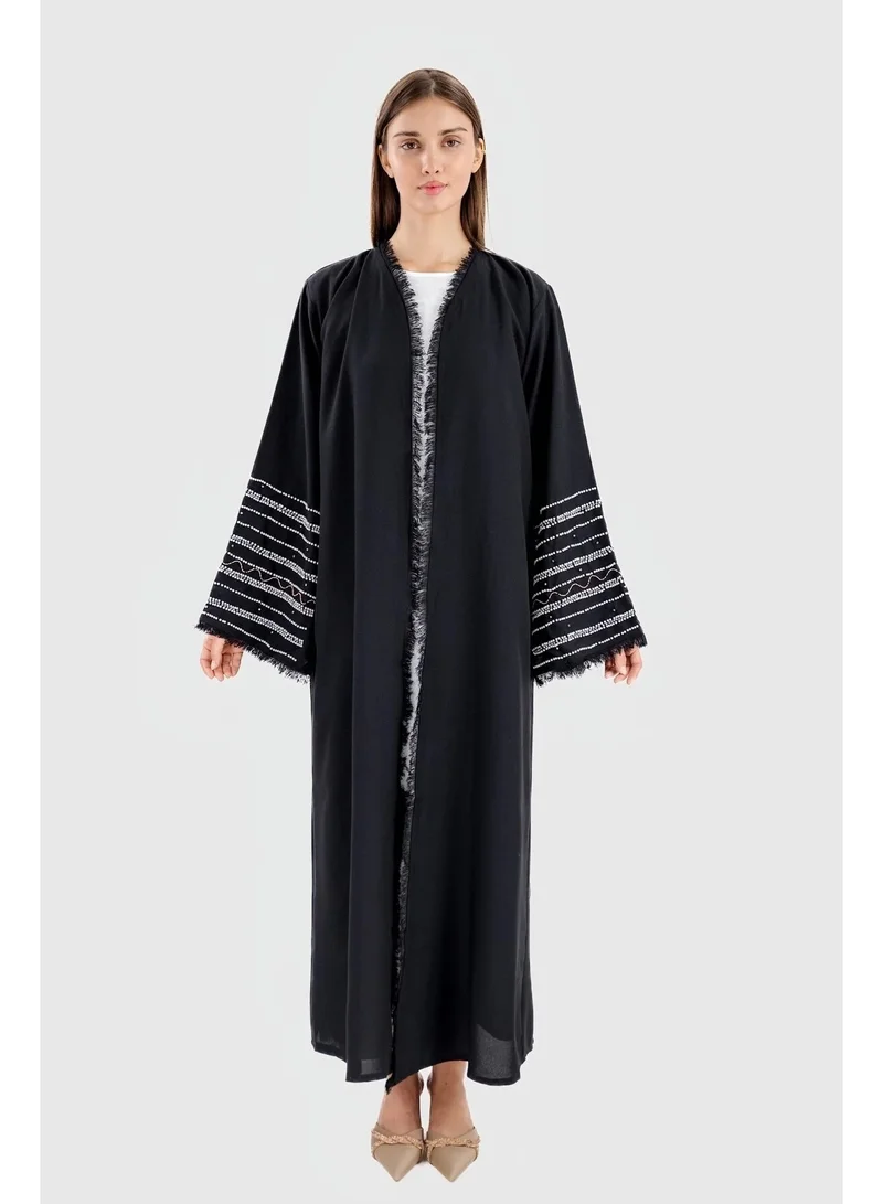 Ophelia Pearl Linen Abaya – Lightweight Elegant Modest Wear for Women | Premium Linen Abaya for Daily & Occasion Wear