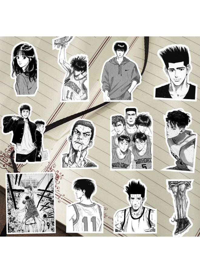 NIBEMINENT 68 Pcs Slam Dunk Master Deco Kit Waterproof Stickers, High Definition Printing Bright Colors, Suitable for Laptop Skateboard Luggage Water Bottle Guitar DIY - Image 2