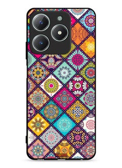 Realme C61 4G Protective Case Cover Mandala Squares Pattern