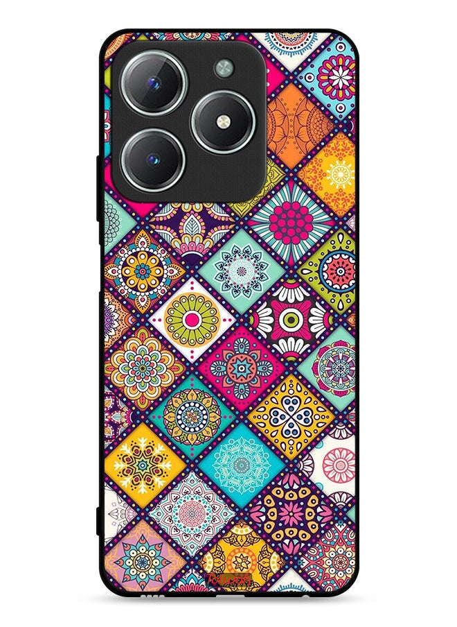 Tolwak - Realme C61 4G Protective Case Cover Mandala Squares Pattern - Image 1