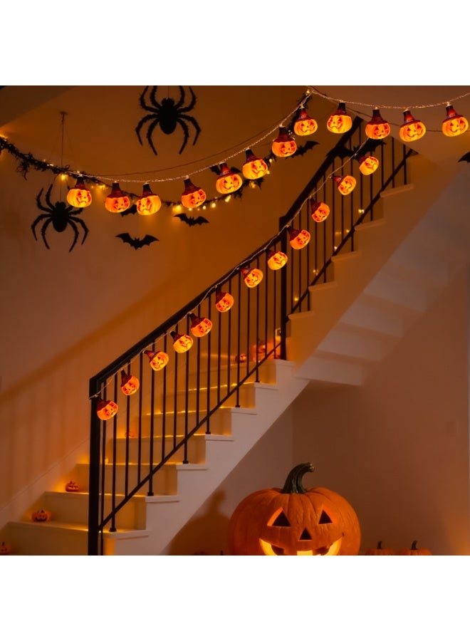 Yakiter Camouflage pumpkin lantern, lumineuse Halloween Lanterne Potiron 3m 20LEDs, Halloween String Light, Halloween Lights - Image 2