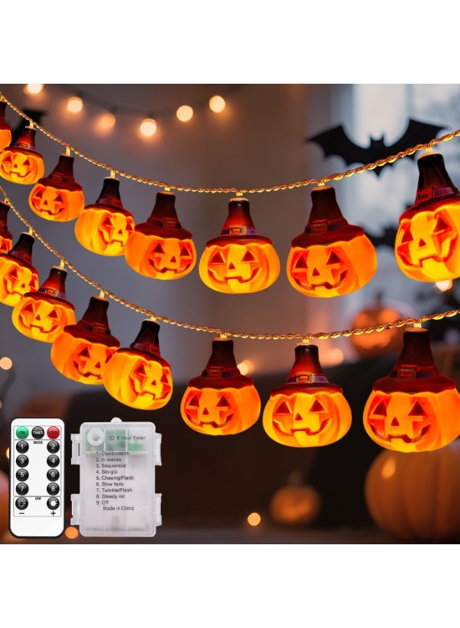 Yakiter Camouflage pumpkin lantern, lumineuse Halloween Lanterne Potiron 3m 20LEDs, Halloween String Light, Halloween Lights - Image 1
