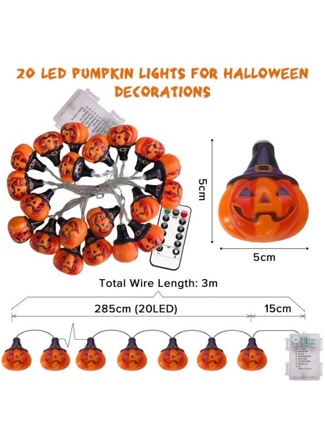 Yakiter Camouflage pumpkin lantern, lumineuse Halloween Lanterne Potiron 3m 20LEDs, Halloween String Light, Halloween Lights - Image 4