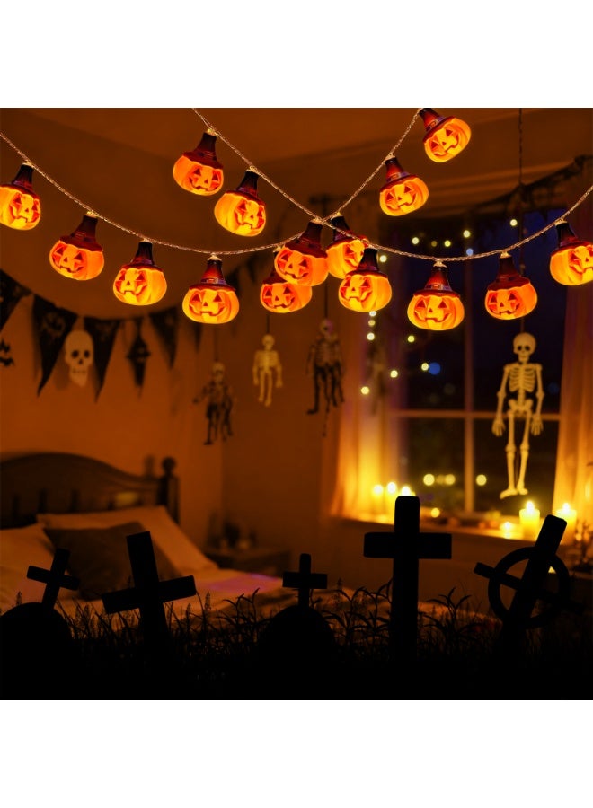 Yakiter Camouflage pumpkin lantern, lumineuse Halloween Lanterne Potiron 3m 20LEDs, Halloween String Light, Halloween Lights - Image 3