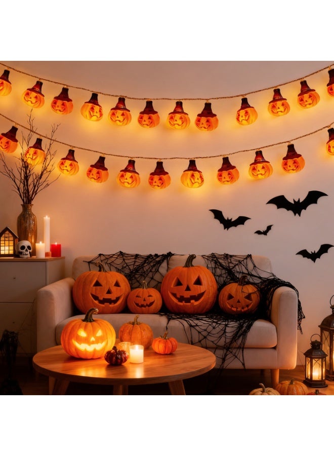 Yakiter Camouflage pumpkin lantern, lumineuse Halloween Lanterne Potiron 3m 20LEDs, Halloween String Light, Halloween Lights - Image 5