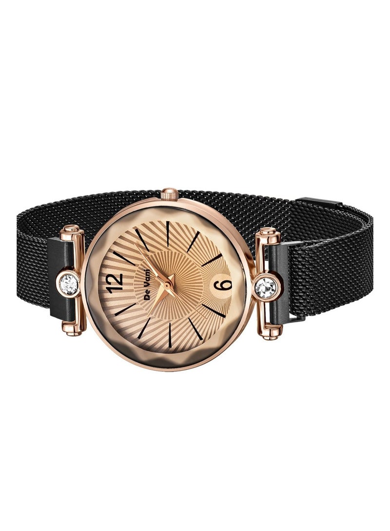 دي فاني ساعة يد للنساء من دي فاني شريط الساعة بمقبض مغناطيسي - Image 2
