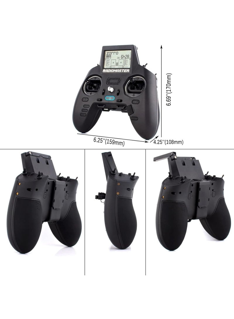 RADIOMASTER CC2500 Hall Handle Remote Control 2.4GHz 16CH JP4in1/ ELRS TX High Frequency Configurations Transmitter Mode2 for FPV Drones (Zorro CC2500 Version) - Image 5