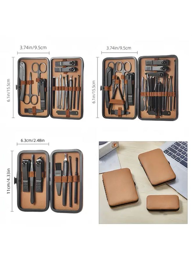 7 To 24 Pieces Stainless Steel Manicure And Pedicure Set Style7 Nail Clippers Cuticle Scissors Tools With Travel Case - Image 4