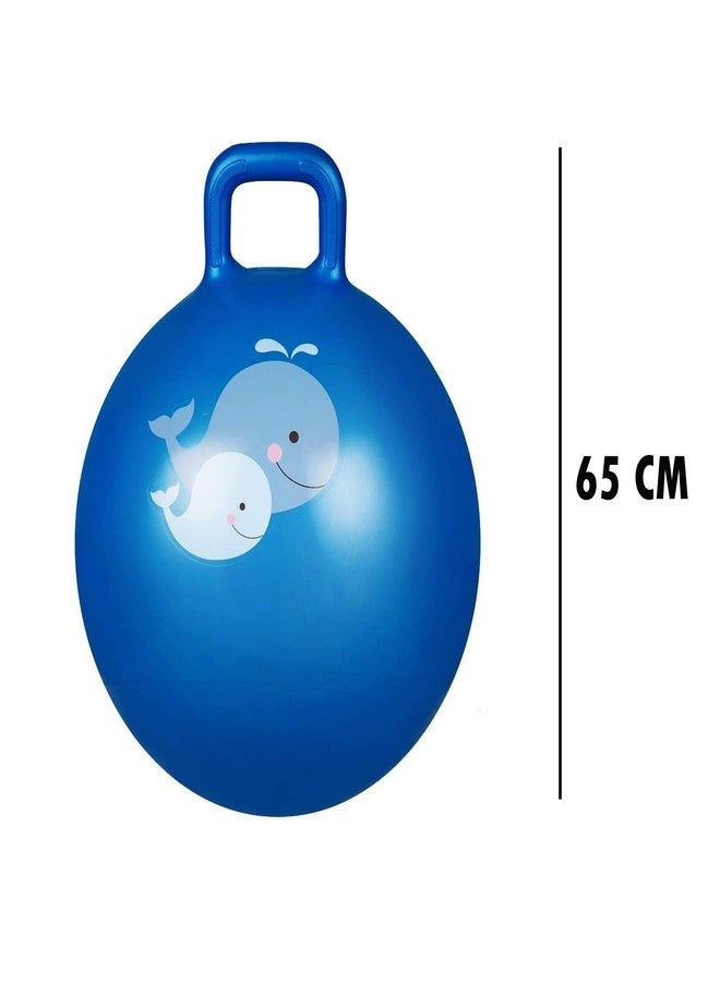 HOMAVA Kids Gym, Sport and Outdoor Rubber Space Inflatable Sit Bouncing Hopper Ball (2 to 6 Year, Bluecolour) 65CM - Image 3