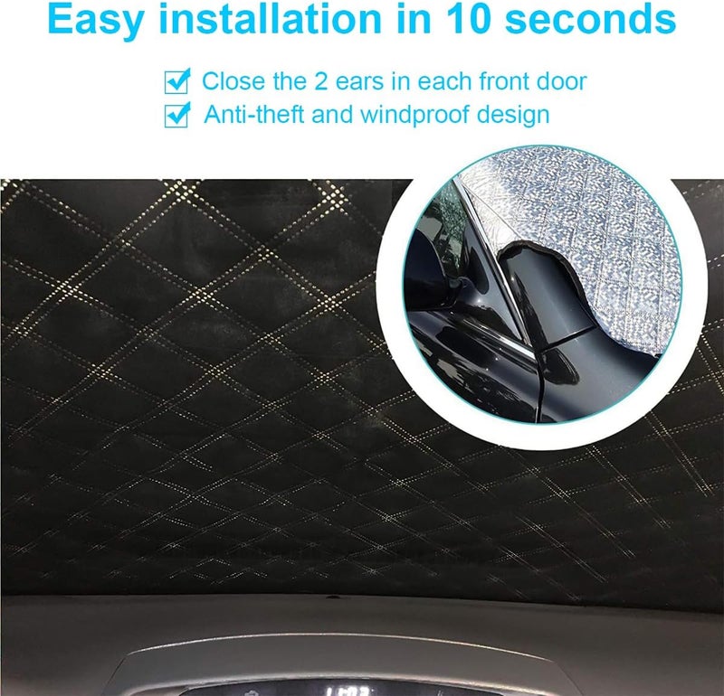 JNNJ Waterproof Foldable Car Windscreen Cover for Frost and Snow Protection (100 x 147 cm) - Image 4