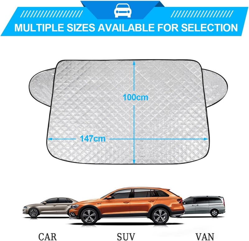 JNNJ Waterproof Foldable Car Windscreen Cover for Frost and Snow Protection (100 x 147 cm) - Image 2