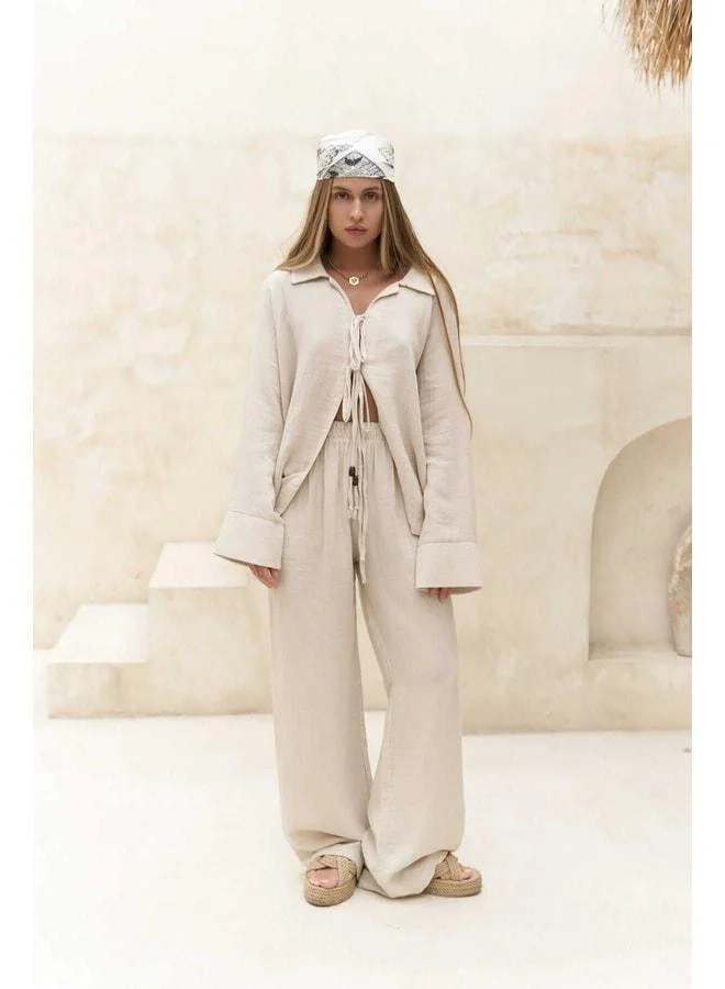 Bohemai Bali Beaded Natural Muslin Set