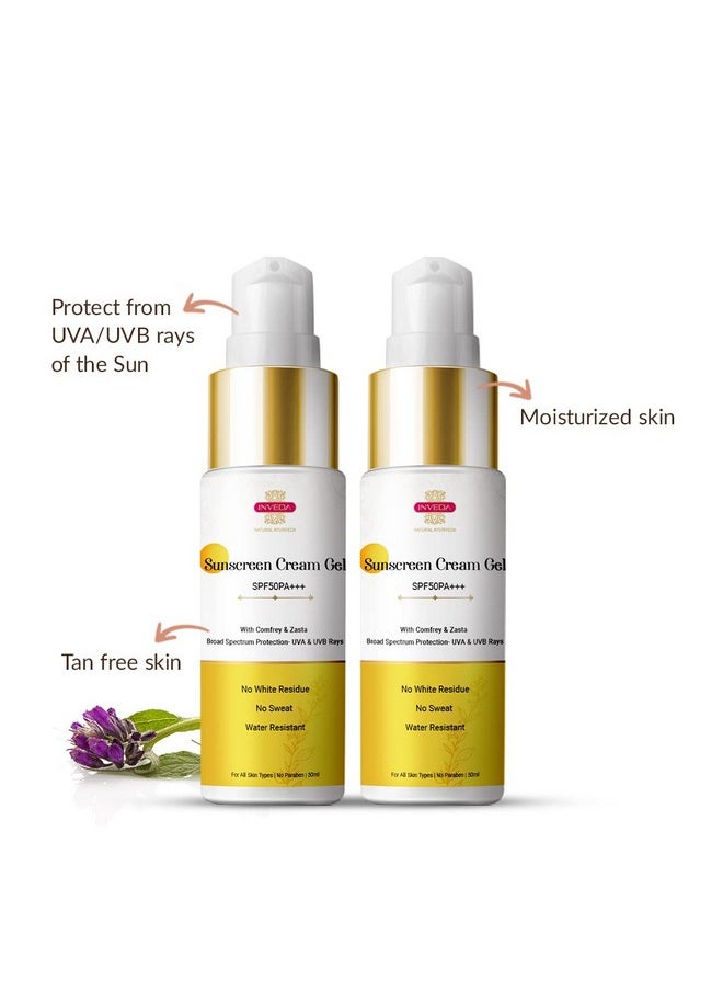 Sun Screen Cream Gel Spf 50 (Pack Of 2) Sunscreen For All Skin Types With Goodness Of Cucumber & Aloe Vera, Gives Maximum Sun Protection And Hydration, Valentine Gifts, 2 * 50Ml - pzsku/ZDEDFA04AFEBFC46344BCZ/45/_/1735816764/c4e176d9-69f6-4ae1-bcee-3ba9e2cda2a4