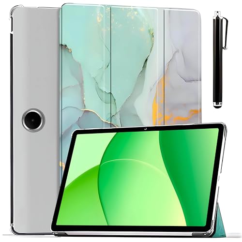 ProElite Case Cover for Oppo Pad SE 11 inch Case, Smart Flip Case Cover for Oppo Pad SE 11 inch Case Translucent Back with Stylus Pen [Auto Sleep Wake Feature], Marble Green - Image 1