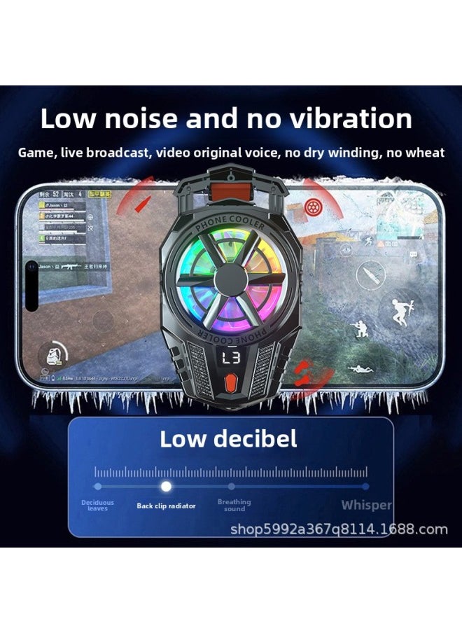 Generic Mobile Phone Radiator Semiconductor X116 Ice Porcelain Refrigeration Mobile Phone Cooling Adjustable Digital Display Game Live Back Clip Type-Color:3-level Adjustment Without Digital Display  - Image 4