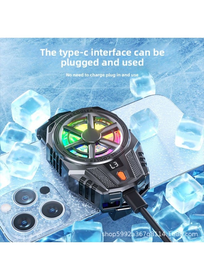 Generic Mobile Phone Radiator Semiconductor X116 Ice Porcelain Refrigeration Mobile Phone Cooling Adjustable Digital Display Game Live Back Clip Type-Color:3-level Adjustment Without Digital Display  - Image 2