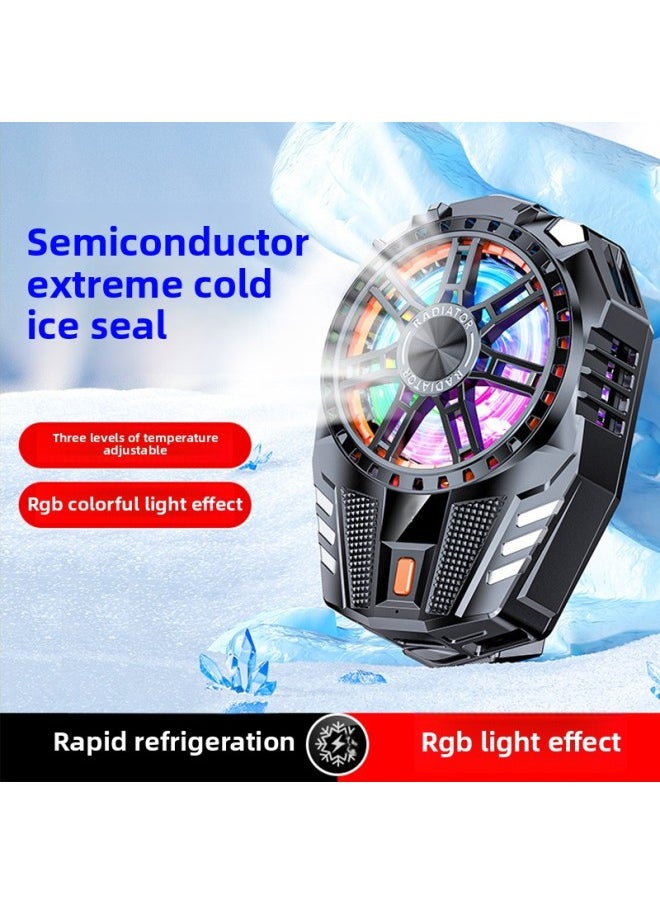 Generic Mobile Phone Radiator Semiconductor X116 Ice Porcelain Refrigeration Mobile Phone Cooling Adjustable Digital Display Game Live Back Clip Type-Color:3-level Adjustment Without Digital Display  - Image 1