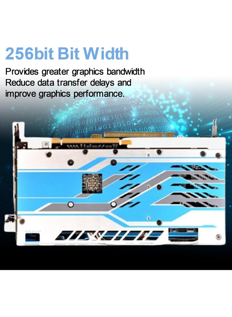 كارت شاشة RX590 للألعاب – سعة 8 جيجابايت GDDR5، أداء عالي للكمبيوتر، ناقل 256 بت - Image 4